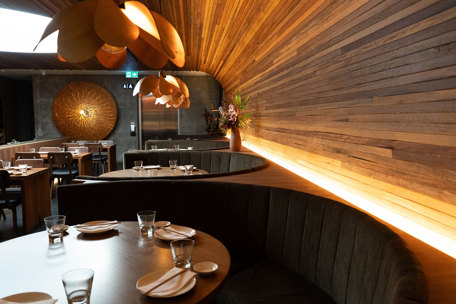 Toko Restaurant featuring iGuzzini Laser Blade XS. Supplied by Studio 100 JBW.